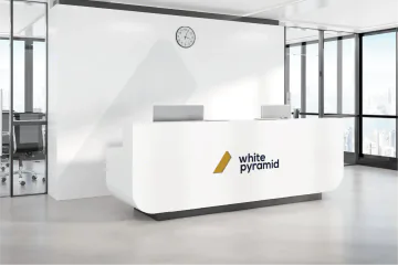 white pyramid brand identity design