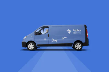 alpha vet clinic print and packaging design